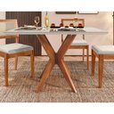 Ver imagem 6 de Conjunto: Mesa de Cozinha Donna C/ Tampo Madeirado C/ Vidro 120cm e 4 Cadeiras Rainha Natural -