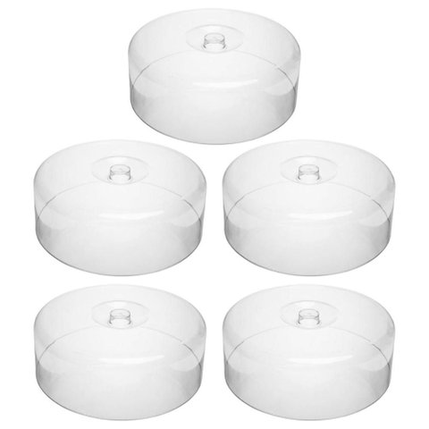 Kit 5 Cúpulas 25,5cm em Acrílico Tampa para Bolo Redondo Tortas Doces Lyor