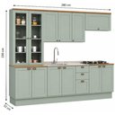 Ver imagem 4 de Cozinha Completa 12PTS 3GAVS s/Tpo Iluminata Verde Mint/Ebano