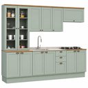 Ver imagem 2 de Cozinha Completa 12PTS 3GAVS s/Tpo Iluminata Verde Mint/Ebano