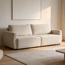 Ver imagem 1 de Sofá 2 Lugares Retrátil Reclinável para Sala de Estar 170cm Siloé K01 Veludo Bege - Lyam Decor