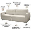 Ver imagem 7 de Sofá 2 Lugares Retrátil Reclinável para Sala de Estar 170cm Siloé K01 Veludo Bege - Lyam Decor