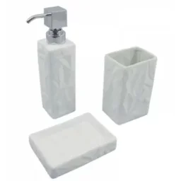 Kit Banheiro Emborrachado Branco-3 Peças - 1