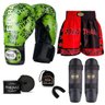 Kit Boxe Muay Thai Fheras Top Grafite Verde (03003141) - 1