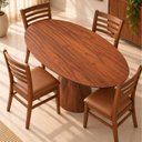 Ver imagem 2 de Mesa de Jantar Oval Organica Genebra Madeira Cinamomo 25mm Castanho 1.40x0,9