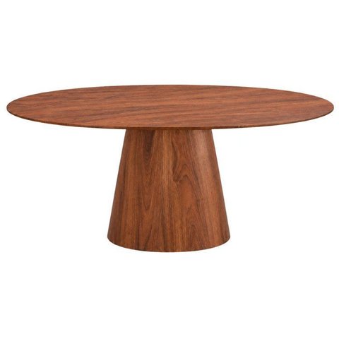 Mesa de Jantar Oval Organica Genebra Madeira Cinamomo 25mm Castanho 1.40x0,9