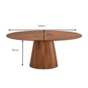 Ver imagem 3 de Mesa de Jantar Oval Organica Genebra Madeira Cinamomo 25mm Castanho 1.40x0,9