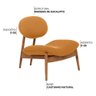 Poltrona Decorativa Yves Base Madeira Castanho Linho Mostarda - Nexta Casa - 7