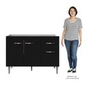 Ver imagem 5 de Balcão Gabinete Para Pia Sem Tampo 120cm 3 Portas e 1 Gaveta Gabriela Preto - AJL Móveis