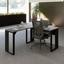Ver mais imagens de Escrivaninha em L 120 cm X 150 cm Home Office e Escritório Pés Metal F5 Office Cor:Cinza Sagrado