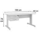 Ver imagem 5 de Mesa Escritório 1,50×0,60m c/ Gavetas – Cinza/Cinza - 53082