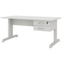 Ver imagem 2 de Mesa Escritório 1,50×0,60m c/ Gavetas – Cinza/Cinza - 53082