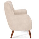 Ver imagem 6 de Poltrona Decorativa Fixa Pés de Madeira Isabella D02 Veludo Bege B-309 - Lyam Decor