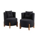 Ver imagem 1 de Kit 2 Poltronas Orgânica Curva Luna Boucle Preto - Montanaris Decor