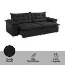 Ver imagem 4 de Sofá Retrátil e Reclinável Alice 250cm Braço 25cm em Veludo Meu Sofá Online