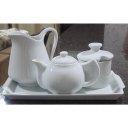 Ver imagem 5 de Jogo Café e Chá Mesa Posta, Bandeja + Bule Chaleira 400ml + Açucareiro 250ml + Jarra Leiteira 740ml