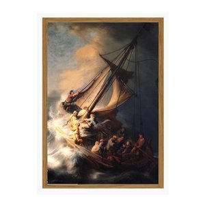 Quadro Moldurado Rembrandt Cristo na Tempestade da Mar Galiléia