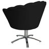 Poltrona Cadeira com Base Giratoria Cromado Pétala Suede Preto - 3