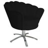 Poltrona Cadeira com Base Giratoria Cromado Pétala Suede Preto - 2
