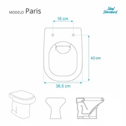 Assento Sanitário Acrílico Paris Bege para vaso Ideal Standard - 5 Assento Sanitário Acrílico Paris Bege para vaso Ideal Standard - 5