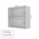 Ver imagem 3 de Armário Aéreo Planejado Duplo 80cm Soho CabeCasa MadeiraOriginals Branco/Azul