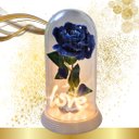 Ver imagem 7 de Luminária Love a Rosa Encantada Azul 28 Cm Presente de Natal Presente para Namorada Amor Lindo Bouti