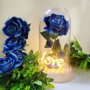 Ver imagem 4 de Luminária Love a Rosa Encantada Azul 28 Cm Presente de Natal Presente para Namorada Amor Lindo Bouti