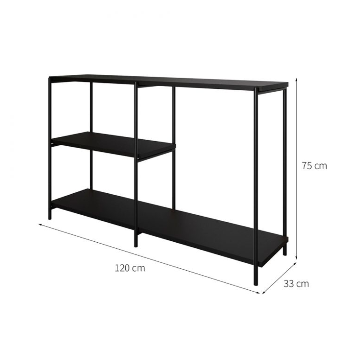 Aparador Duplo Preto 120 Cm - 3