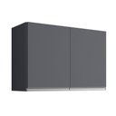 Ver imagem 1 de Armário Aéreo Cozinha Andréia 80cm 2 Portas Multiuso Mdp Funcional Cinza - Desk Design