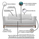 Ver imagem 3 de Kit 2 Poltronas e Sofá Living 2 Lugares 1,90m Vega Linho Cas