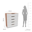 Ver imagem 3 de Cômoda Madri com 5 Gavetas 90x104cm Branco/Freijó 250699