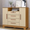 Ver imagem 1 de Cômoda Sapateira Essence 4 Gavetas 2 Portas Multiuso Moderno Quarto