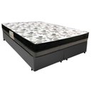 Ver imagem 1 de Cama Box Casal Sintético Bipartido + Colchão Ortobom Iso Dupla Face 60x138x188 Cor:cinza