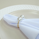 Ver imagem 5 de Kit 10 Pçs Anel para Guardanapo 10 Lugares Pérola Dupla Grande 4x3cm Argola: Dourado