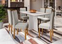 Ver imagem 2 de Conjunto Mesa Ana 160cm com 6 Cadeiras Isabela - Off White / Ipê / Wd25