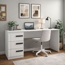Ver imagem 1 de Mesa para Escritório Lisboa 3 Gavetas Branco - Politorno