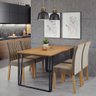 Conjunto Sala de Jantar Mesa Lisa 130x80 cm e 4 Cadeiras Juliana Cimol Preto/Nature/Madeira/Joli - 1