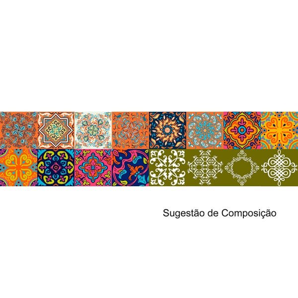 Adesivo Decorativo Azulejo 8 pc 15cm X 15cm Estampado - 6