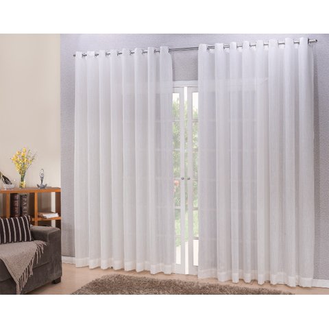 Cortina linho tecido 3,00x2,80 Para Varão Simples:Palha