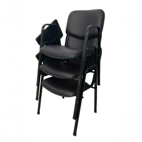 03 Cadeiras Universitárias Linha Hotel Auditório Preto