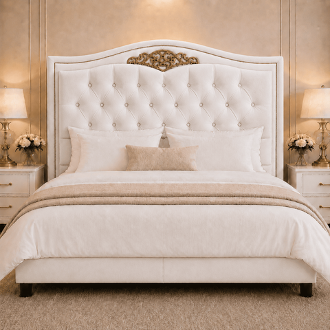 Cabeceira Greta 195cm Estofada Suede p/ Cama Box Casal King Quarto
