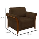 Ver imagem 4 de Poltrona Decorativa Sala de Estar 102cm Pés Madeira Roya M22 Veludo Marrom - Mpozenato