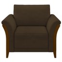 Ver imagem 6 de Poltrona Decorativa Sala de Estar 102cm Pés Madeira Roya M22 Veludo Marrom - Mpozenato