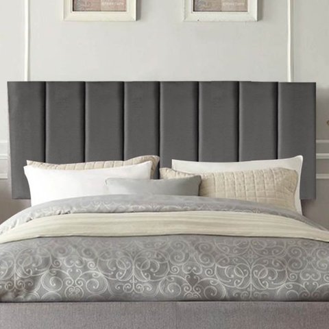 Painel Estofada Carla 140CM Casal Courino Cinza - D A DECOR