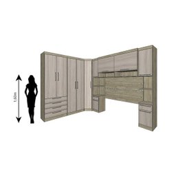 Guarda-Roupa Dormitório Modulado Master Casal 1,58 m Queen Canto - Avelã Rústico e Ártico Rústi - 5
