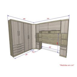 Guarda-Roupa Dormitório Modulado Master Casal 1,58 m Queen Canto - Avelã Rústico e Ártico Rústi - 4