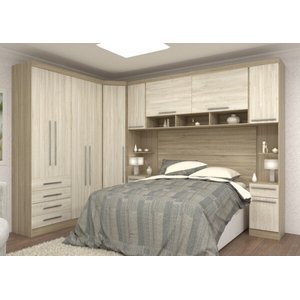 Guarda-Roupa Dormitório Modulado Master Casal 1,58 m Queen Canto - Avelã Rústico e Ártico Rústi
