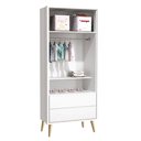 Ver imagem 2 de Quarto de Bebê Theo 2 Portas Branco Acetinado Pés Madeira Natural - Reller