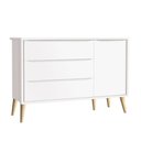 Ver imagem 4 de Quarto de Bebê Theo 2 Portas Branco Acetinado Pés Madeira Natural - Reller