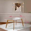 Ver imagem 3 de Conjunto Sala de Jantar 6 Lugares Mesa Slim Cadeiras Veludo Azul Marinho Mel/off-white/azul Marinho